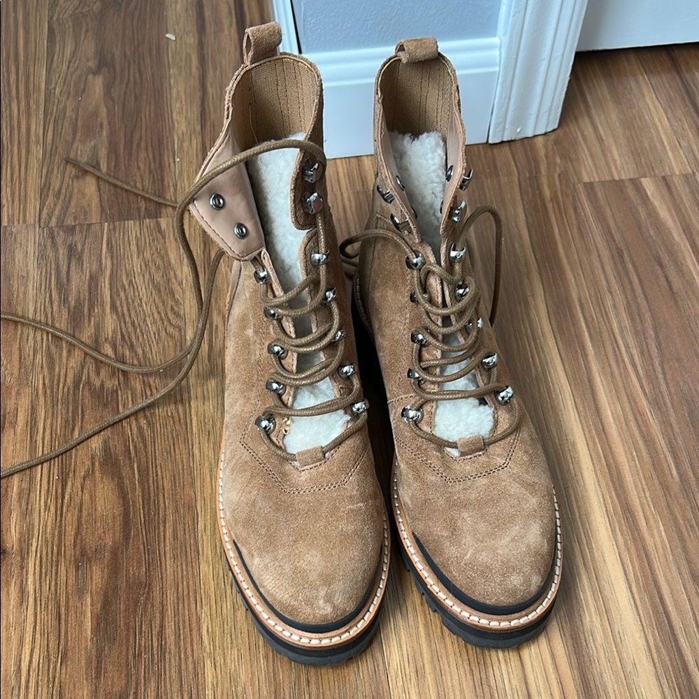 Marc fisher tan suede boots